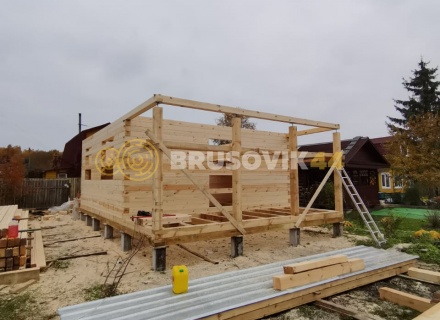 Полутораэтажный дом 6х8м из профилированного бруса 145х145мм по индивидуальному проекту в СНТ Пахма, Ярославский район