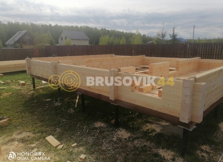 Баня 6х8 м из профилированного бруса 145х145 мм с рубкой углов &quot;в чашу&quot; по индивидуальному проекту в д. Вятчинки, Ивановоская область
