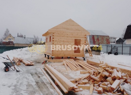 Баня 4х6 м из профилированного бруса 145х145 мм по индивидуальному проекту в д. Замятино, Кимрский район, Тверская область