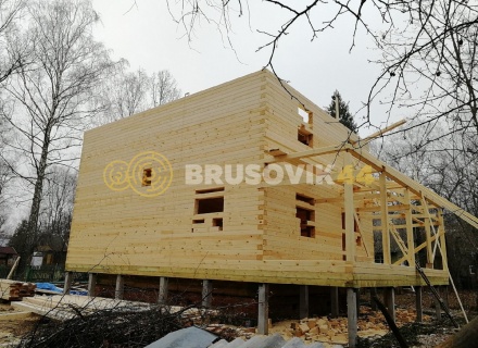 Двухэтажный дом 9х10 м из профилированного бруса 145х195 мм в СНТ Шараповские сады, городской округ Серпухов, Московская область