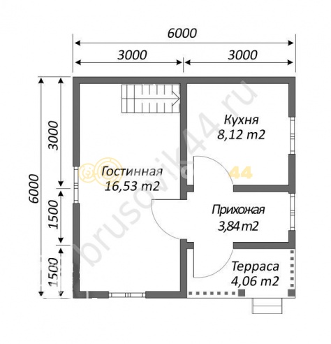 Проект №19 дома из бруса 6х6