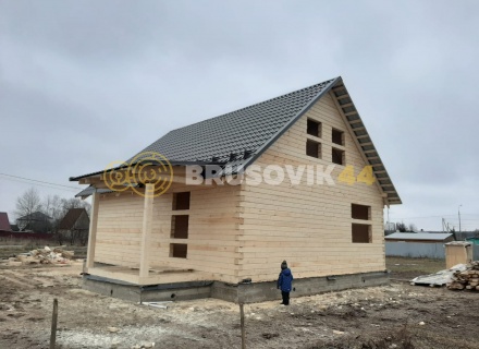 Дом 8х9 м из профилированного бруса по проекту № 21 в д. Соболево, городской округ Ликино-Дулёво, МО