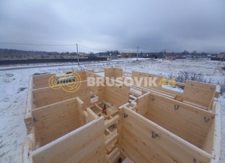 Дом 8х9м с террасой 2х4м из профилированного бруса 145х145мм по индивидуальному проекту в д. Новинское, Наро-Фоминский район, Московская область