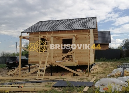 Дом 6х6м по индивидуальному проекту профилированного бруса 145х145мм в д. Яковлево, Тутаевский район, Ярославская область