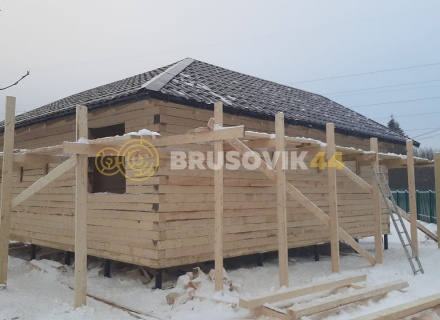 Баня 9х9м по проекту №7 из обрезного бруса 150х150 мм в СНТ Мошницы, г. Солнечногорск, Московская обл.