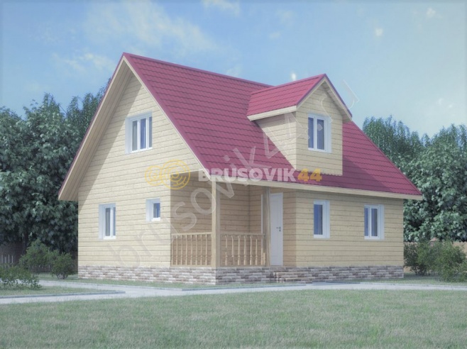 Проект №62 дома из бруса 7х8