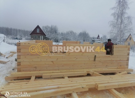 Дом 6х9 м из профилированного бруса 145х145 мм по индивидуальному проекту в д. Скрипово, Заокский район, Тульской области
