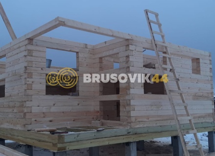 Баня 6х6м по проекту №15 из профилированного бруса 145х145мм в д. Глазово, Можайский район, Московская облать