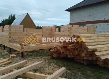 Дом 7,5х9м из профилированного бруса 145х145мм по проекту № 2 в д. Богданово, Рязанская область