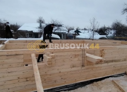 Двухэтажный дом 6х12м с террасой 3х6м из обрезного бруса 150х150мм по индивидуальному проекту в г. Иваново