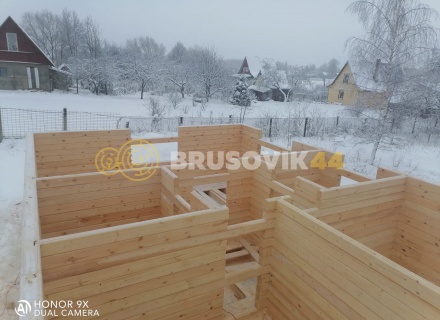 Дом 6х9 м из профилированного бруса 145х145 мм по индивидуальному проекту в д. Скрипово, Заокский район, Тульской области