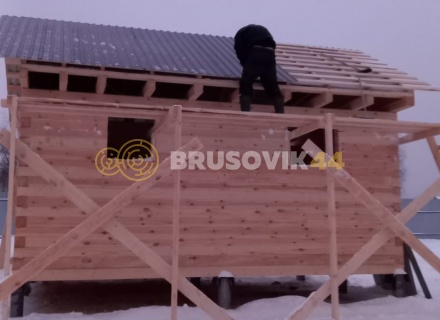 Баня 4х6 м из профилированного бруса 145х145 мм по индивидуальному проекту в д. Замятино, Кимрский район, Тверская область