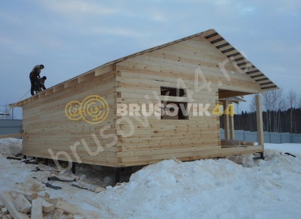 Баня из профилированного бруса 145х145 мм. по проекту № 7