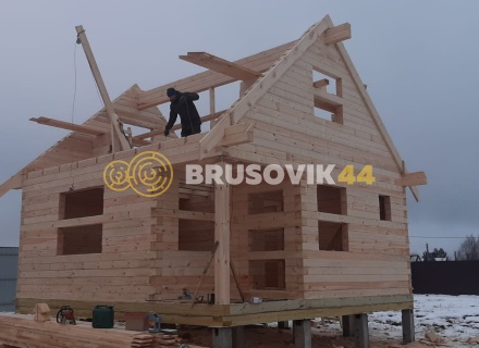 Баня 6х6м по проекту №15 из профилированного бруса 145х145мм в д. Глазово, Можайский район, Московская облать