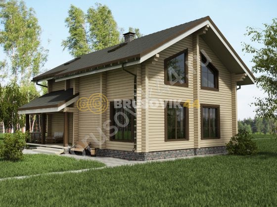 Проект №40 дома из бруса 8,4х12,02