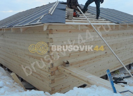Баня из профилированного бруса 145х145 мм. по проекту № 7
