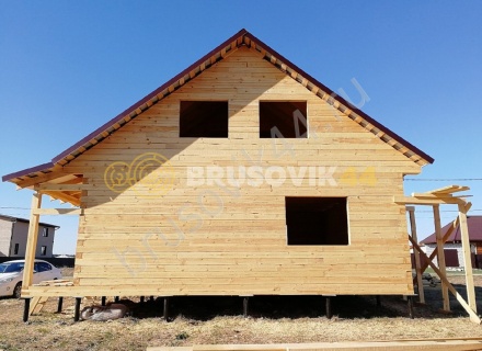 Дом 8,6х8,2, по проекту № 21 из обрезного бруса 150х150 мм