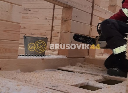 Баня 6х6м по проекту №15 из профилированного бруса 145х145мм в д. Глазово, Можайский район, Московская облать