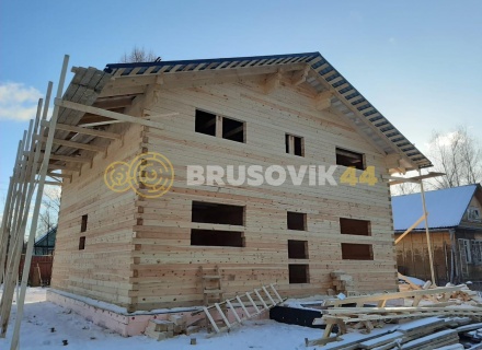 Дом 9,5х10,5 м из профилированного бруса 145х145 мм. СНТ Дружба, Одинцовский городской округ Московская область