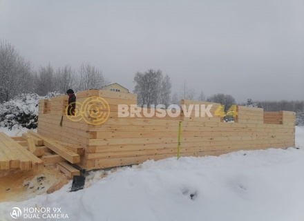 Дом 6х9 м из профилированного бруса 145х145 мм по индивидуальному проекту в д. Скрипово, Заокский район, Тульской области