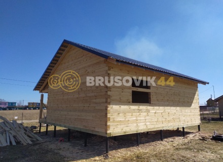 Дом 7х9 м из обрезного бруса 150х150 мм по индивидуальному проекту в коттеджном посёлке Рыбицы-1, Гатчинский район, Ленинградская область