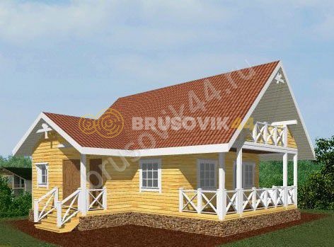 Проект №9 дома из бруса 9х9,6