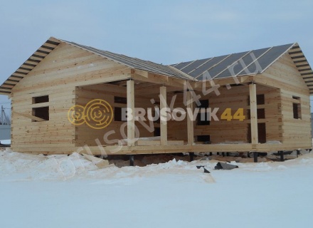 Баня из профилированного бруса 145х145 мм. по проекту № 7