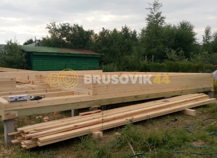 Баня 6х8 м из сухого профилированного бруса 145х145 мм по проекту №3 в Московской области