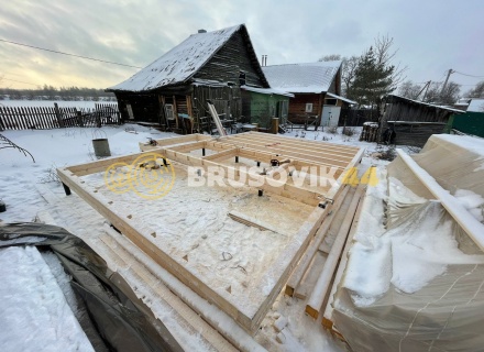 Дом 6х9м из профилированного бруса 145х145мм по индивидуальному проекту в д. Исады, Любимский р-н., Ярославская область