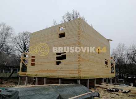 Двухэтажный дом 9х10 м из профилированного бруса 145х195 мм в СНТ Шараповские сады, городской округ Серпухов, Московская область