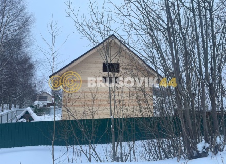 Полутораэтажный дом 6х8м с террасой из профилированного бруса 145х145мм по индивидуальному проекту в СТ Виктория, г. Кострома