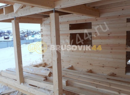 Баня из профилированного бруса 145х145 мм. по проекту № 7