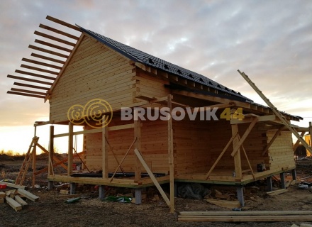 Дом 9х9 из профилированного бруса 145х195 мм, Костромская область, поселок Зарубино