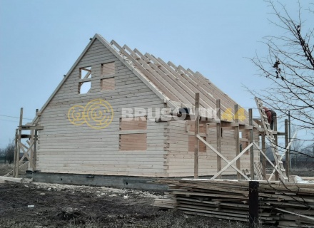 Дом 8х9 м из профилированного бруса по проекту № 21 в д. Соболево, городской округ Ликино-Дулёво, МО