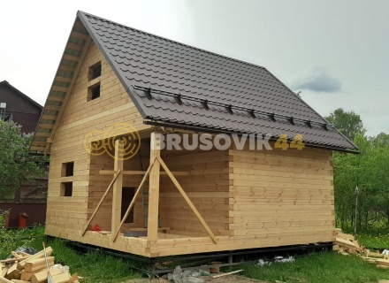 Баня 6х6 м из профилированного бруса 145х145 мм в д. Красные Орлы, городской округ Чехов, Московская область